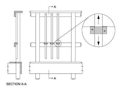 Fig. 2 Typical application with wood deck balusters